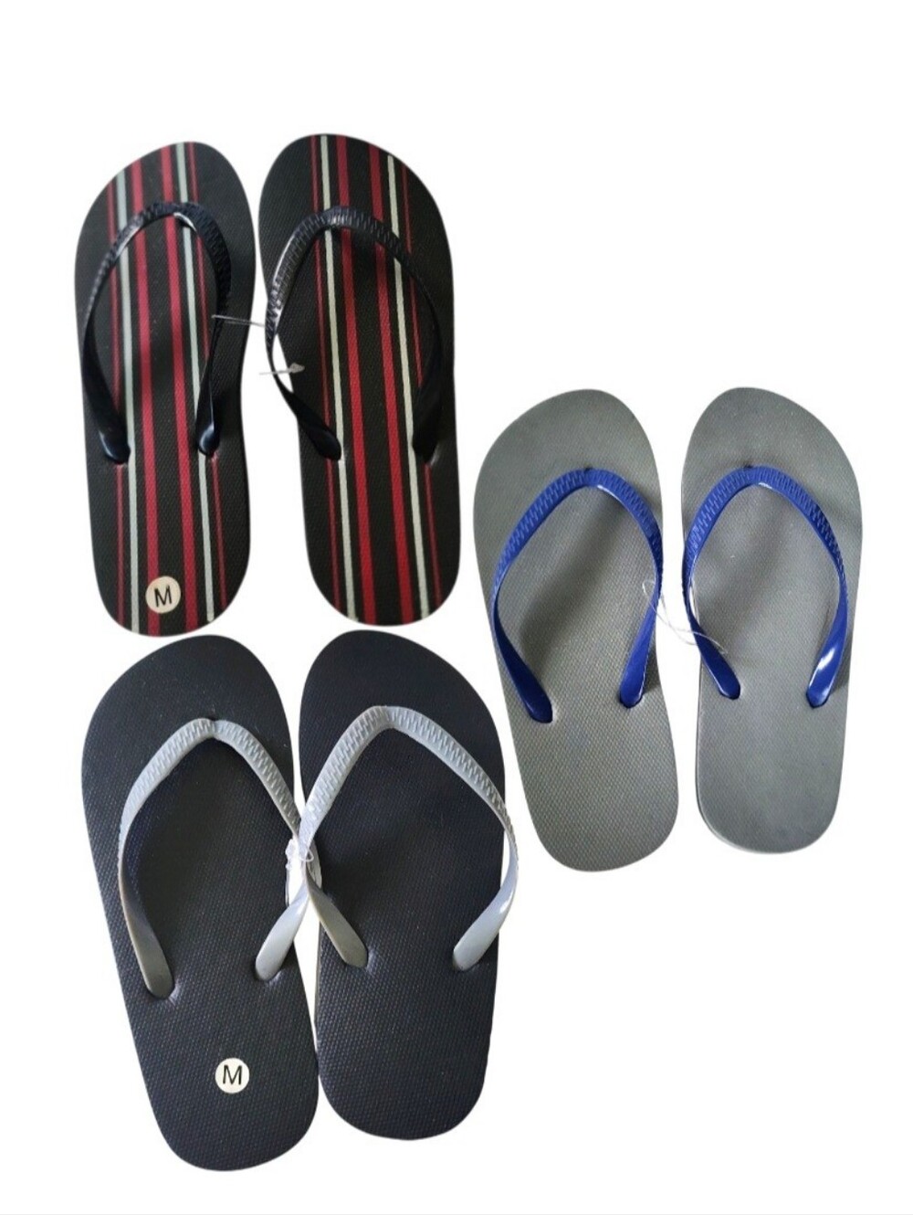 3pc Kids's Flip Flop Sandals, Size M 13/1